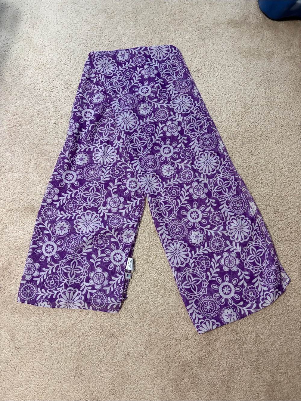 dei Purple and White Pattern Scarf